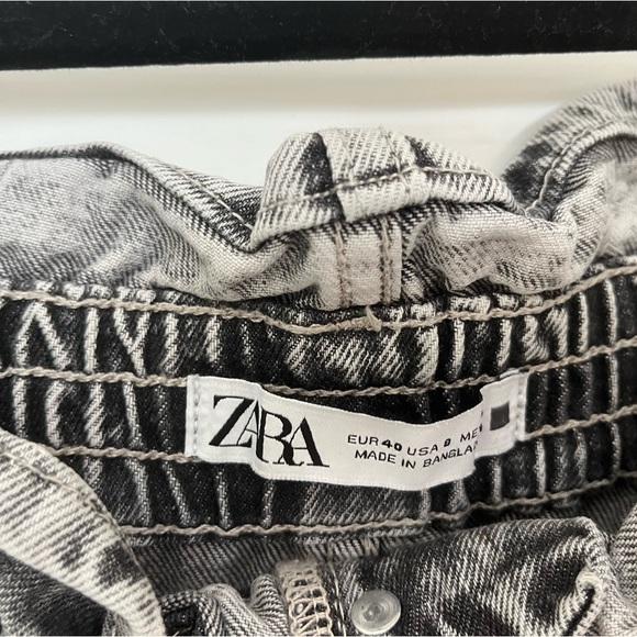 ZARA gray denim paper bag short - Picture 2 of 10